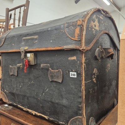 Lot 240 - A large dome top cabin trunk.