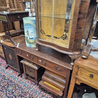 Lot 249 - An edwardian inlaid side table, a display...