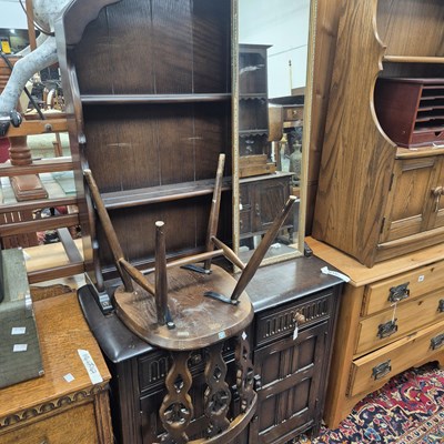 Lot 252 - An oak sideboard, a small bookcase and three...