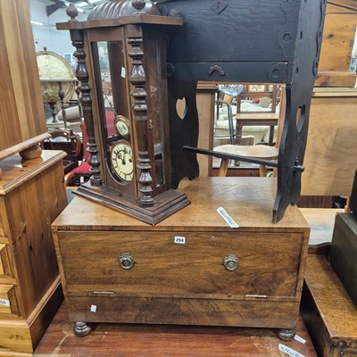 Lot 254 - A late Victorian wall clock, a sewing stand,a...