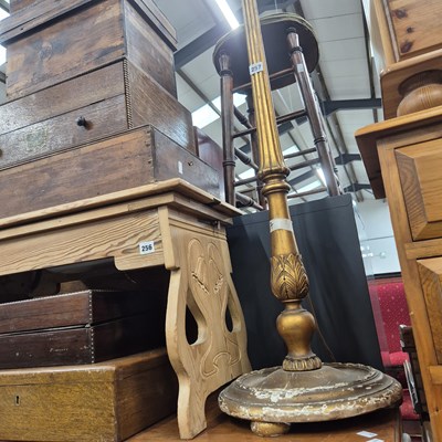 Lot 257 - A gilt standard lamp.