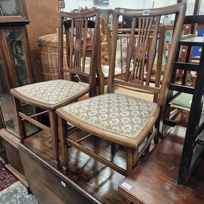 Lot 260 - A pair of Edwardian salon side chairs.
