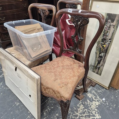 Lot 263 - Three Victorian side chairs.