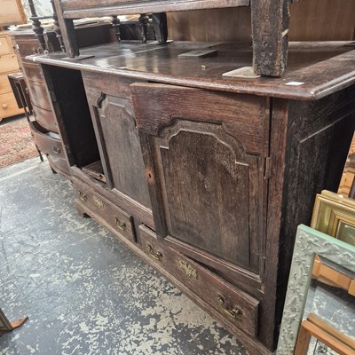 Lot 273 - An 18th century oak panel door low hall...