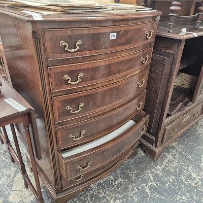 Lot 276 - A Georgian-style mahogany bow-front chest of...