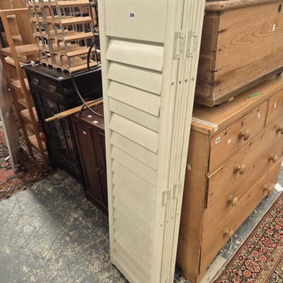 Lot 286 - Louvre doors and three modern wall panels.