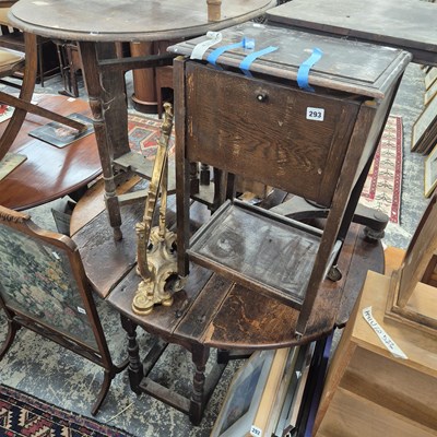 Lot 293 - A 19th century drop leaf table, a sewing box,...
