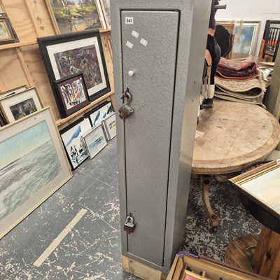 Lot 341 - An iron gun safe.