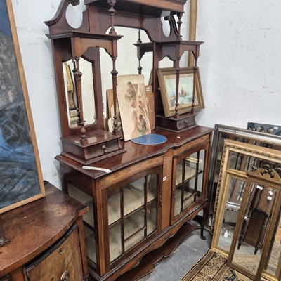 Lot 356 - An edwardian mahogany and inlaid glazed...