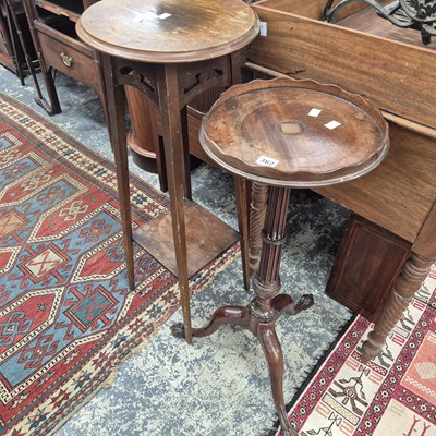 Lot 362 - An antique gallery top torchere and a later...