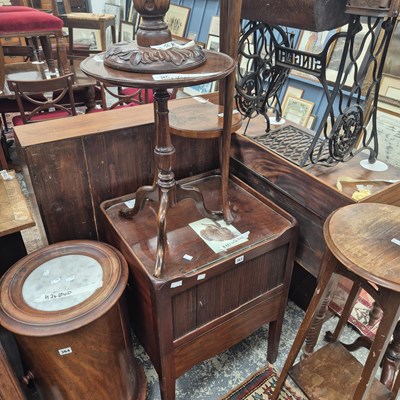 Lot 363 - A Georgian night stand and three occasional...