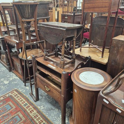 Lot 364 - a Victorian cylinder pot cupboard, a night...
