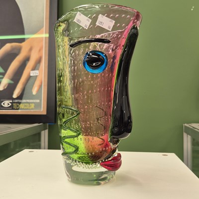 Lot 1243 - A bubbled Art Glass vase applied with coloured...