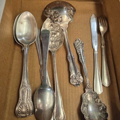 Lot 1248 - A pair of silver kings pattern table spoons...