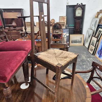 Lot 388 - An arts & crafts oak high back side chair.
