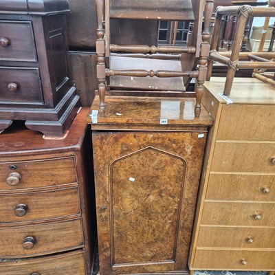 Lot 391 - A Victorian walnut single door cabinet and a...