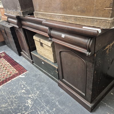 Lot 407 - A Victorian mahogany twin pedestal sideboard...