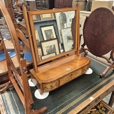 Lot 420 - A 19th century satinwood dressing table mirror...