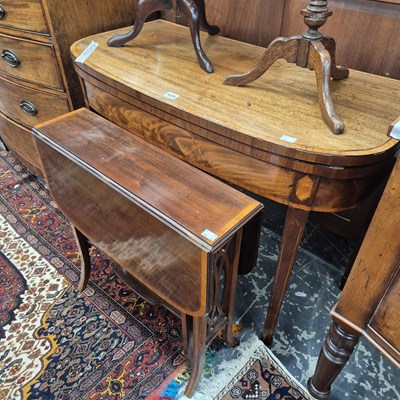 Lot 425 - A late Georgian mahogany fold-over table and...