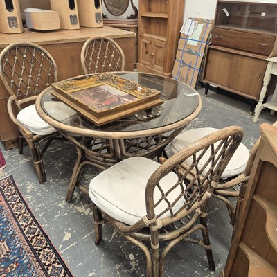 Lot 429 - A conservatory table and four chairs.