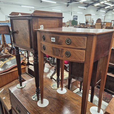 Lot 433 - A small two drawer occasional table and a...