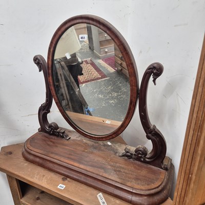 Lot 451 - A Victorian mahogany swing mirror.