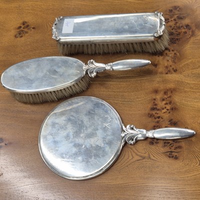 Lot 1417 - A Georg Jensen sterling silver three piece...