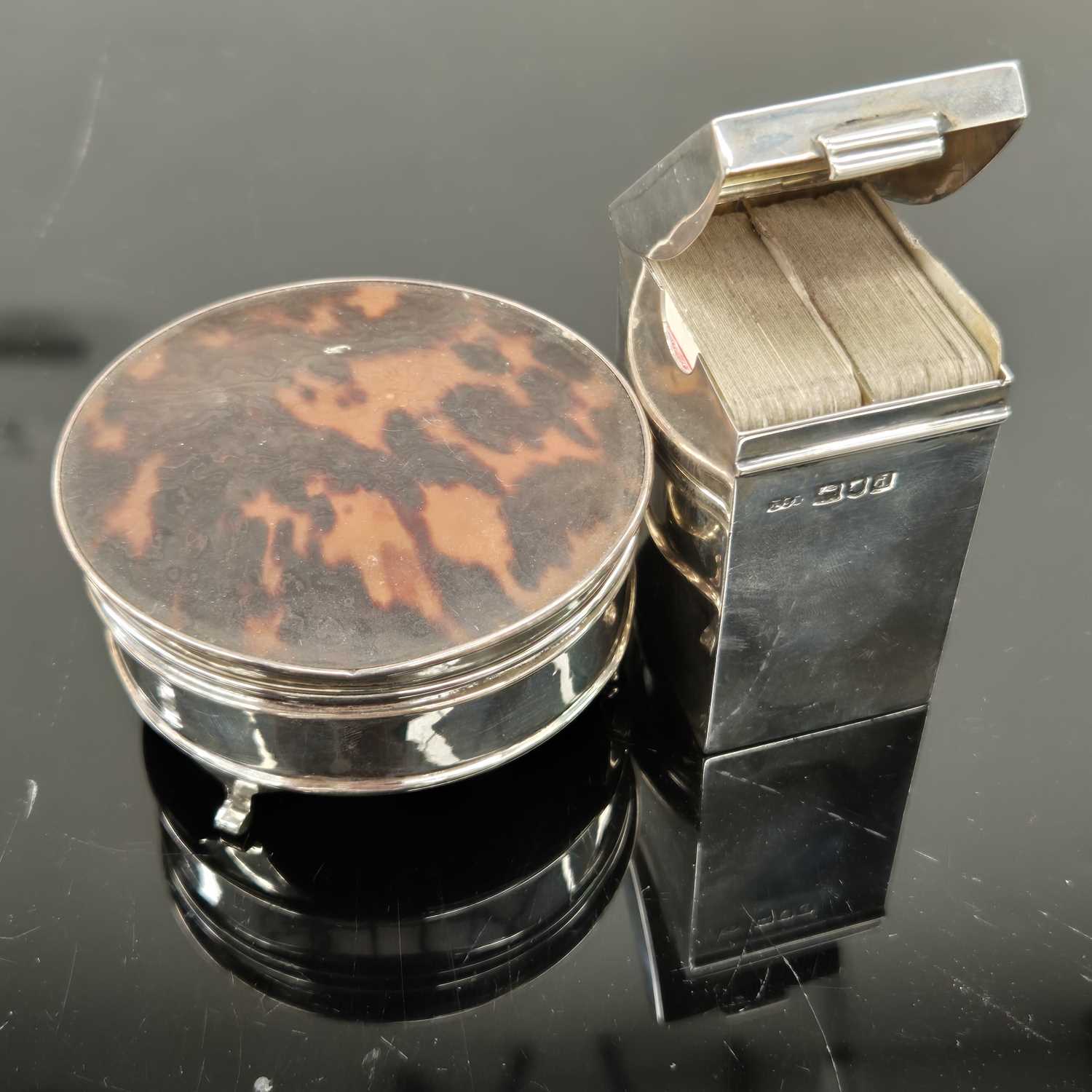 Lot 492 - Hallmarked silver playing card holder and...