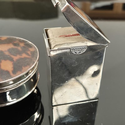 Lot 492 - Hallmarked silver playing card holder and...