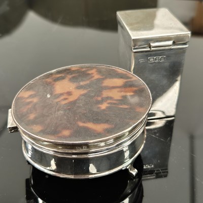 Lot 492 - Hallmarked silver playing card holder and...