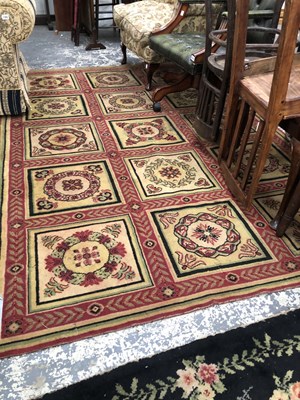 Lot 1649 - A machine made rug of Empire design, 244 x 167cms