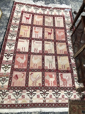 Lot 1661 - An unusual tribal flat weave rug, 186 x 119cms