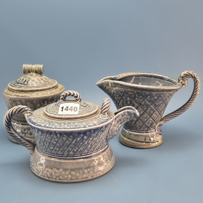 Lot 1440 - Jane Hamlyn: a studio pottery dappled blue...