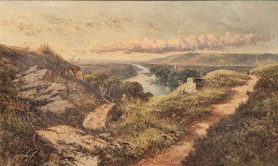 Lot 1452 - 19th century school, a moorland path above a...
