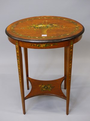 Lot 1472 - A 19th century painted satinwood side table,...