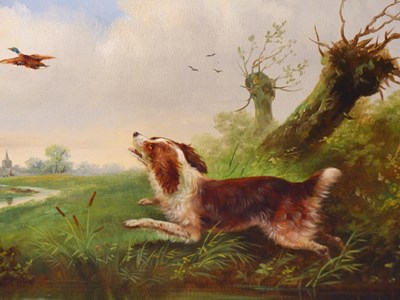 Lot 1480 - Charles Dudley (1826-1909), a spaniel putting...