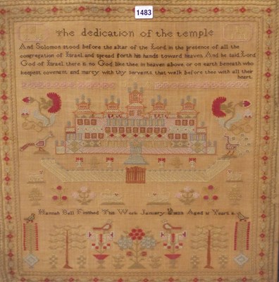 Lot 1483 - Hannah Bell's 1823 sampler featuring a verse...