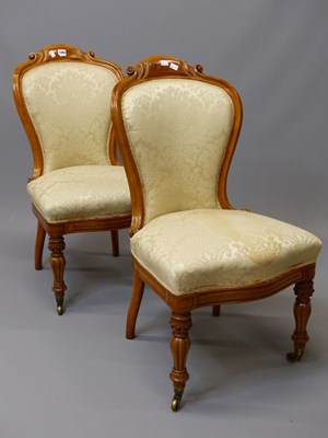 Lot 1490 - A pair of mahogany show frame hoop backed side...