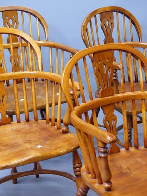 Lot 1511 - A set of four modern windsor chairs with...