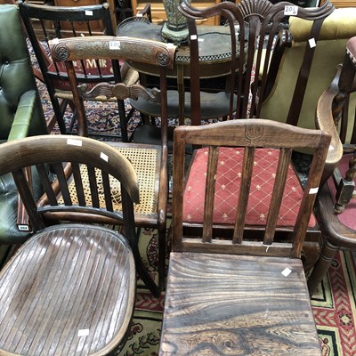 Lot 201A - Chippendale style dining chair and 3 other...