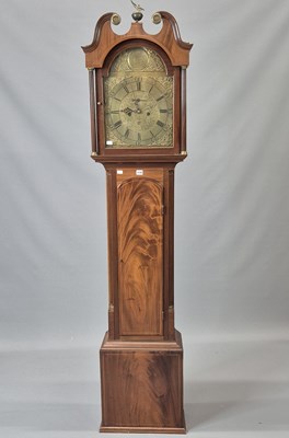 Lot 1536 - A 19th century mahogany long cased clock, the...