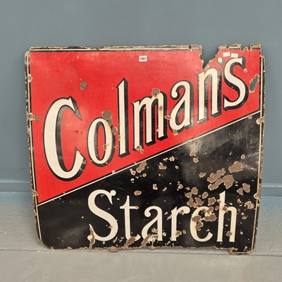 Lot 1561 - A red and black enamelled sign for Colman's...