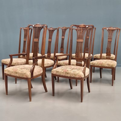 Lot 1562 - A set of ten Edwardian mahogany chairs with...
