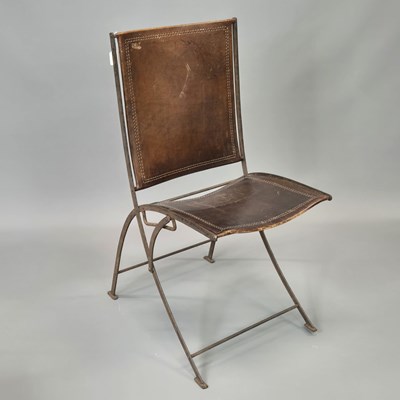Lot 188 - A mid-20th Century stylish folding wrought...