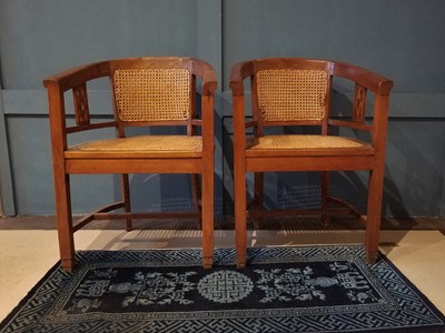Lot 83 - A pair of Art Deco Chinese export carved teak...