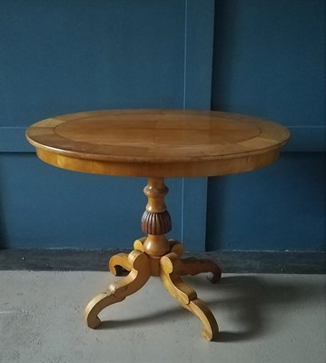 Lot 94 - A Swedish Biedermeier inlaid birch centre...