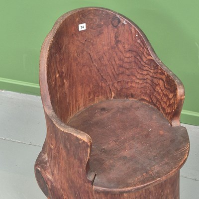 Lot 74 - A 19th Century country made rustic carved pine...