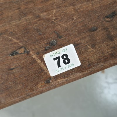 Lot 78 - An antique hardwood colonial chest with...