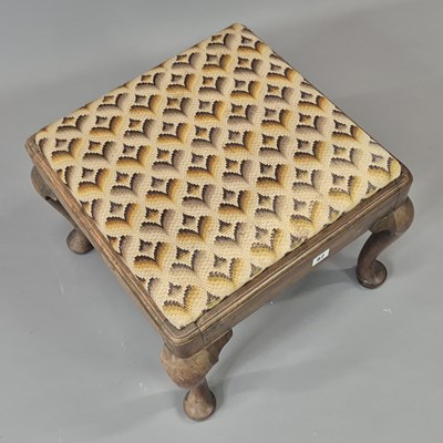 Lot 82 - A Georgian mahogany padfoot square stool with...