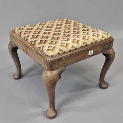 Lot 82 - A Georgian mahogany padfoot square stool with...